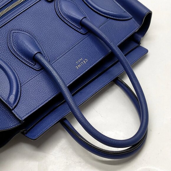 CELINE Hand Bag Navy Blue Leather mon808-100625 - Picture 5 of 16